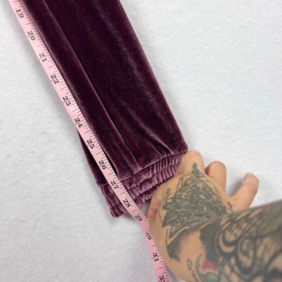 EUC PINK Victoria's Secret Velour Embroidered Pink Logo Drawstring Joggers XS - Picture 10 of 10